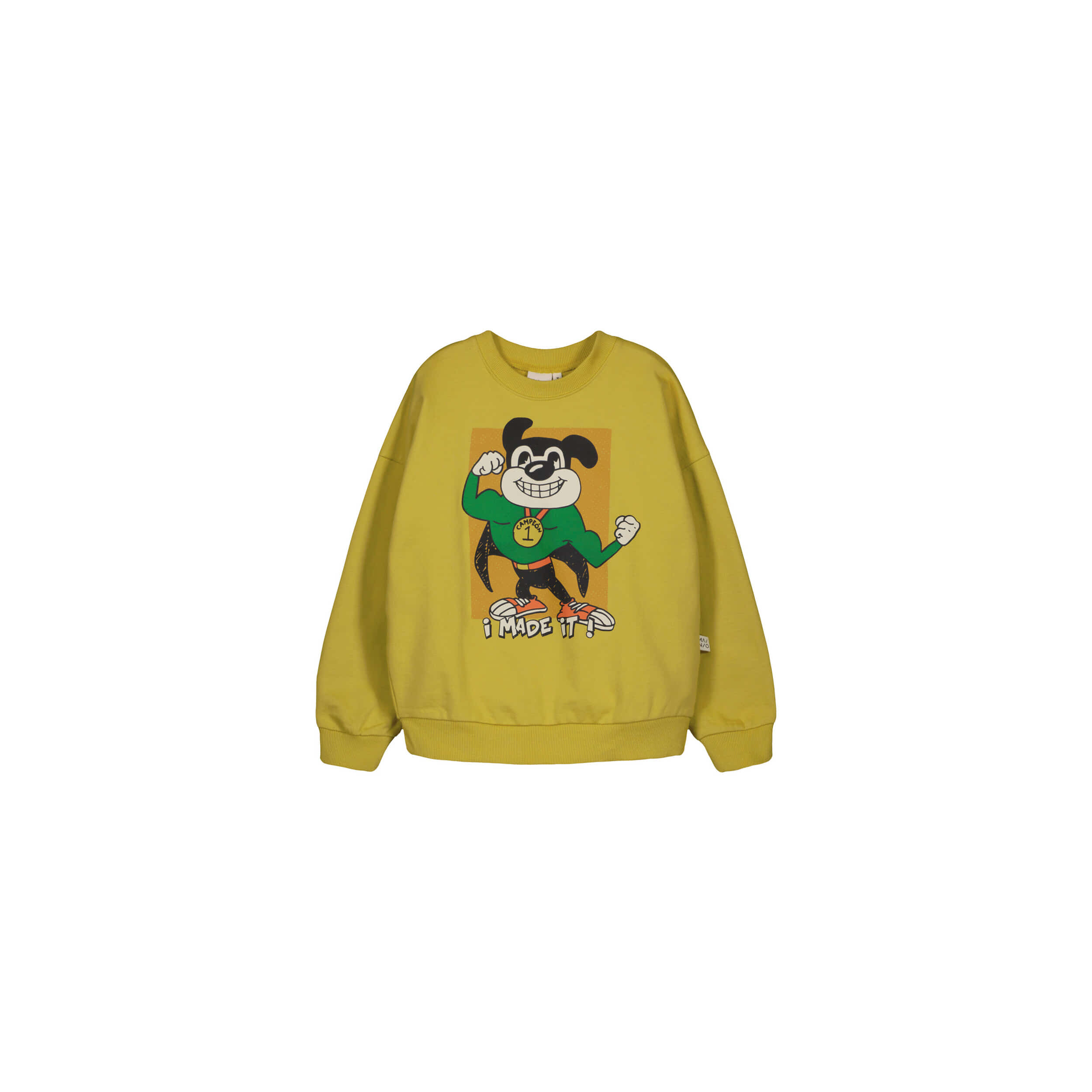 [MAINIO] 22AW Champion sweatshirt - Golden Green