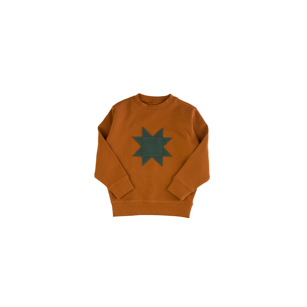 [iver &amp; isla] 23SS-32　pima patchwork sweatshirt - acorn