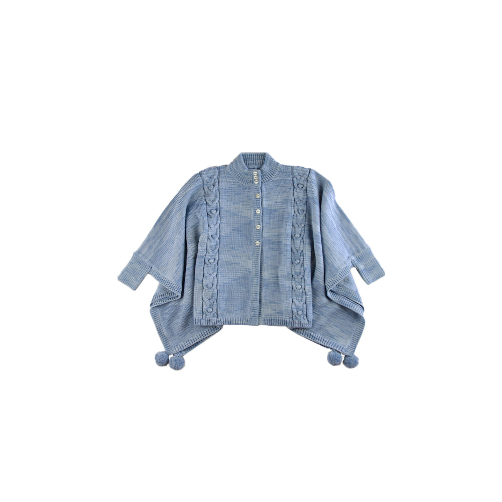 [iver and isla] 23AW-5　cable bobble poncho - chambray