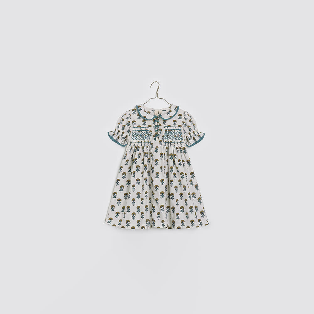 [Little cotton clothes] 24SS - 3　Organic Elizabeth Smocked Dress - Marigold Floral