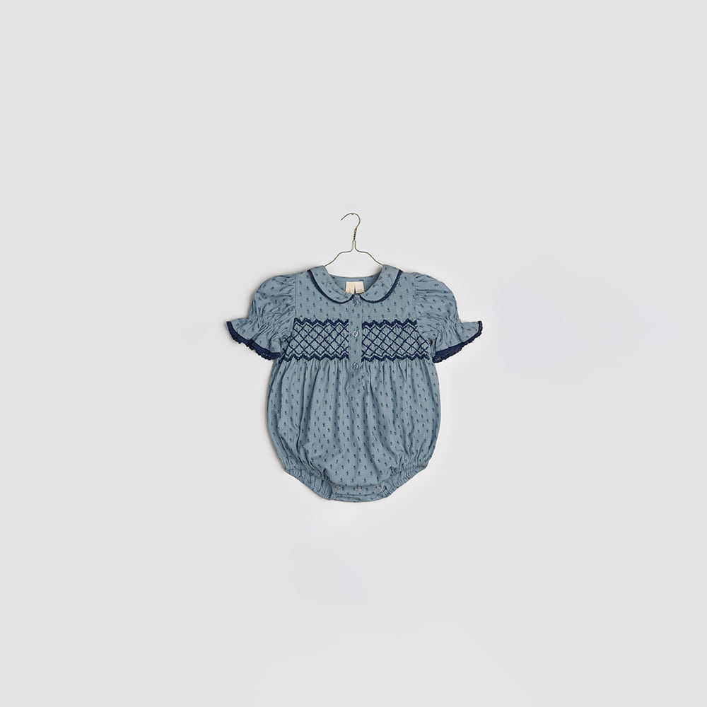 [Little cotton clothes] 24SS - 5　Organic Smocked Emilie Romper - Dorset Floral