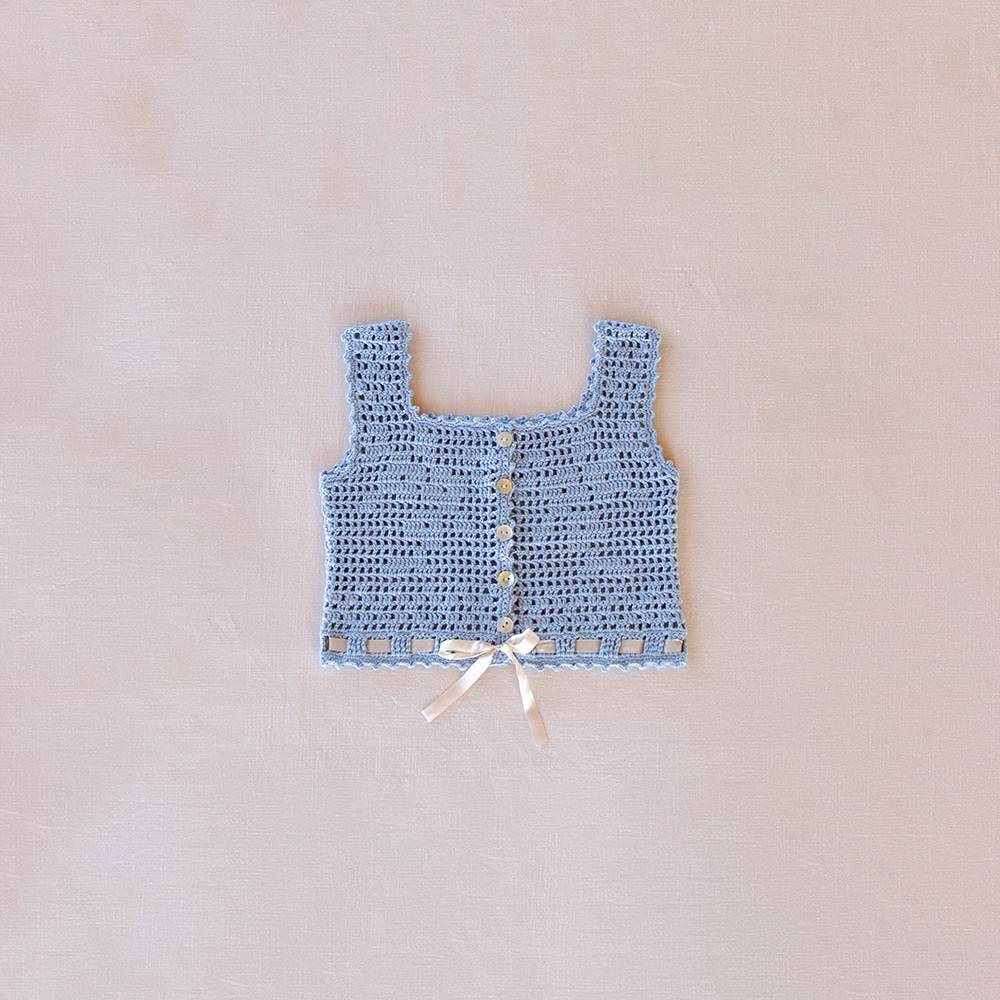 [Iver and Isla] 24SS - 6　lace crochet camisole - bluebell